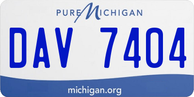 MI license plate DAV7404