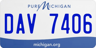 MI license plate DAV7406