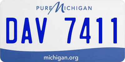 MI license plate DAV7411