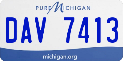 MI license plate DAV7413