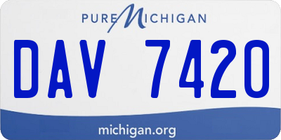 MI license plate DAV7420