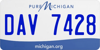 MI license plate DAV7428