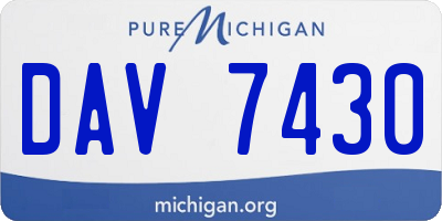 MI license plate DAV7430