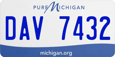 MI license plate DAV7432