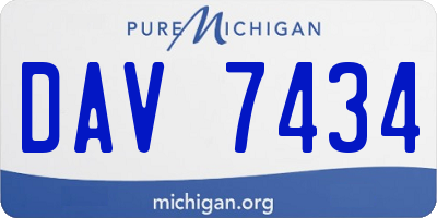 MI license plate DAV7434
