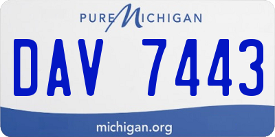 MI license plate DAV7443