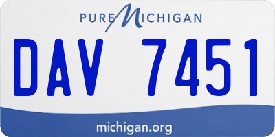 MI license plate DAV7451