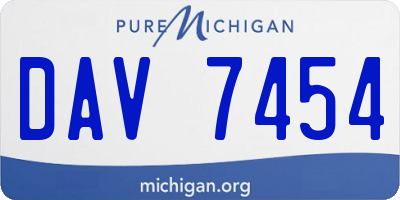 MI license plate DAV7454