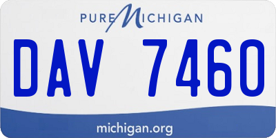 MI license plate DAV7460