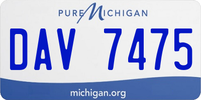 MI license plate DAV7475