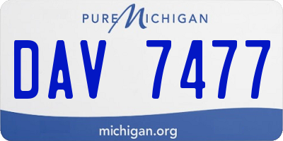 MI license plate DAV7477