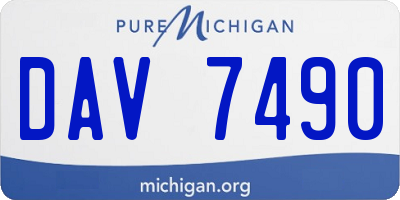 MI license plate DAV7490