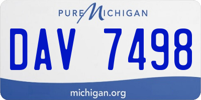 MI license plate DAV7498