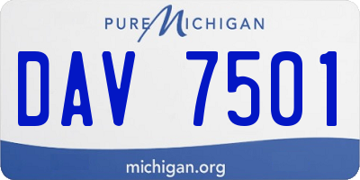 MI license plate DAV7501