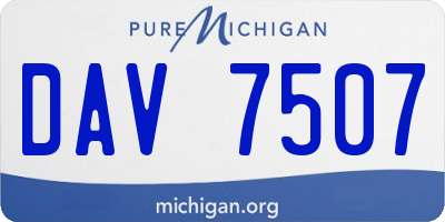 MI license plate DAV7507