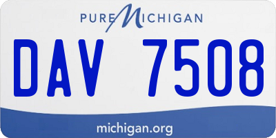 MI license plate DAV7508