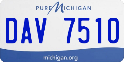MI license plate DAV7510