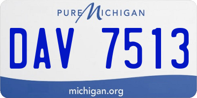 MI license plate DAV7513