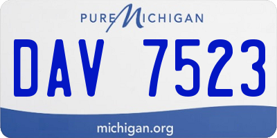 MI license plate DAV7523