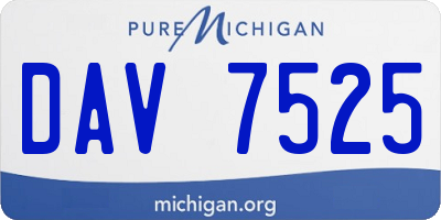 MI license plate DAV7525