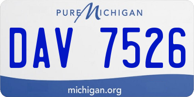 MI license plate DAV7526