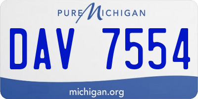 MI license plate DAV7554