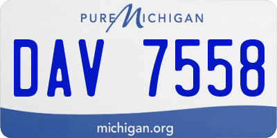 MI license plate DAV7558