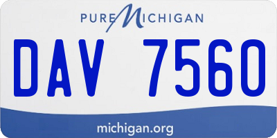 MI license plate DAV7560