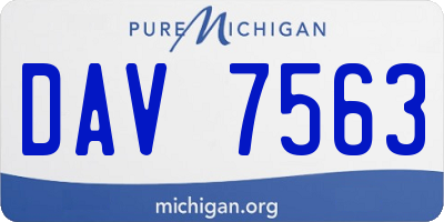 MI license plate DAV7563