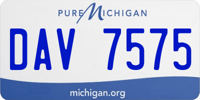 MI license plate DAV7575