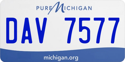MI license plate DAV7577
