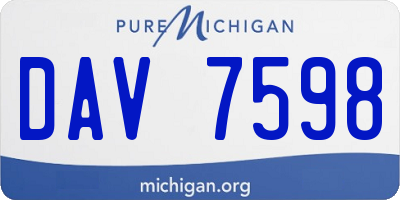 MI license plate DAV7598