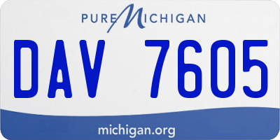 MI license plate DAV7605