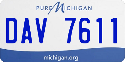 MI license plate DAV7611