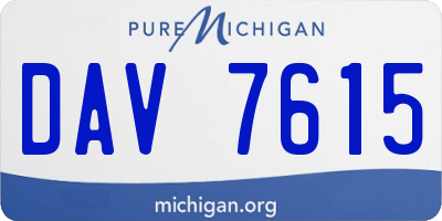 MI license plate DAV7615