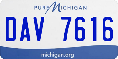 MI license plate DAV7616