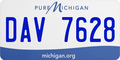 MI license plate DAV7628