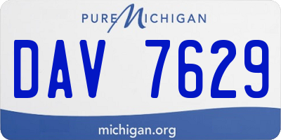MI license plate DAV7629
