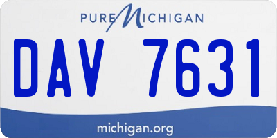 MI license plate DAV7631