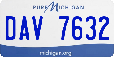 MI license plate DAV7632