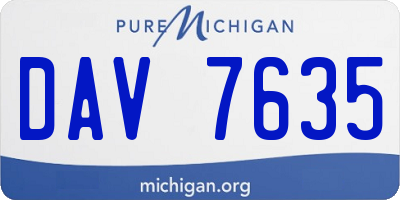 MI license plate DAV7635
