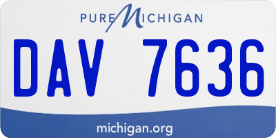 MI license plate DAV7636