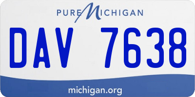 MI license plate DAV7638