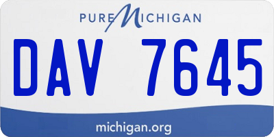 MI license plate DAV7645