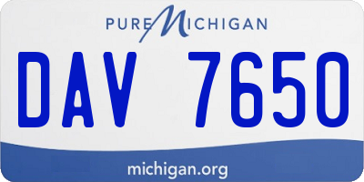 MI license plate DAV7650