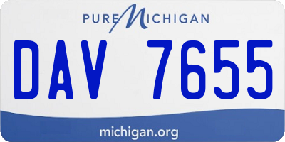 MI license plate DAV7655