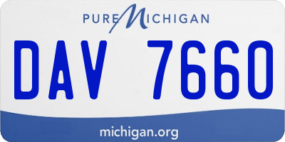 MI license plate DAV7660