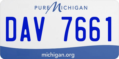 MI license plate DAV7661