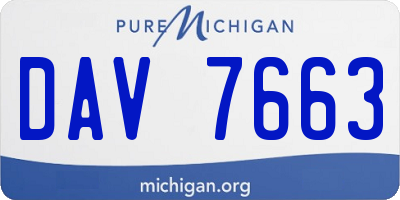 MI license plate DAV7663
