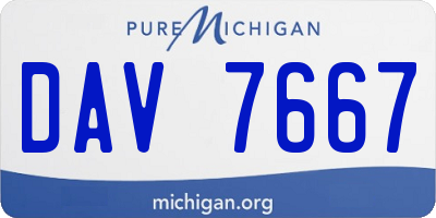 MI license plate DAV7667